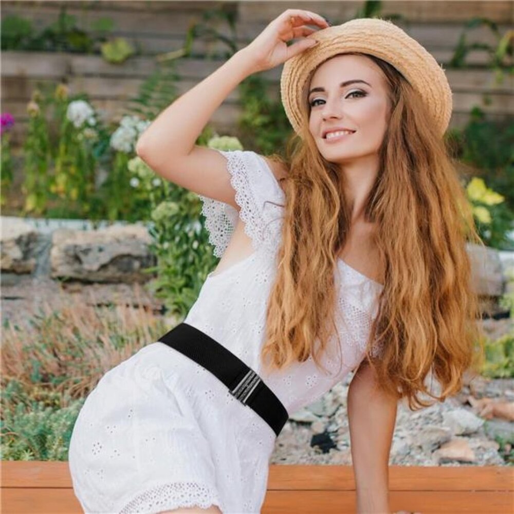 Wide Stretchy Belts for Women, Vintage Elastic Waist Belts Adjustable - Picture 3 of 8